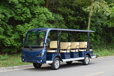 Mini Electric Golf Carts 14 Passengers Electric Sightseeing Car Blue Color